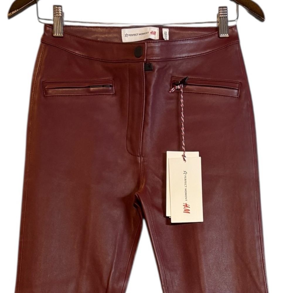 Perfect Moment H&M NWT 
Burgundy boot-cut genuine leather pants - Picture 10 of 14